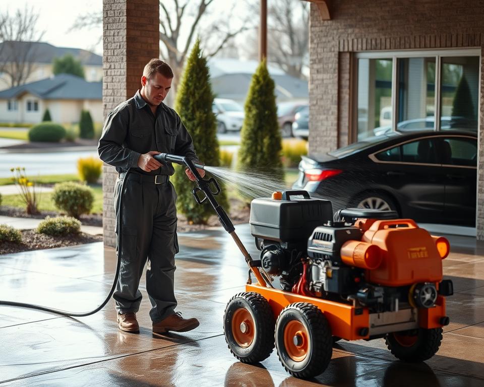 Forest Park brickwall pressure washing